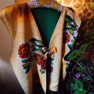 ✨ gilet oversize unique en tissu vintage ✨