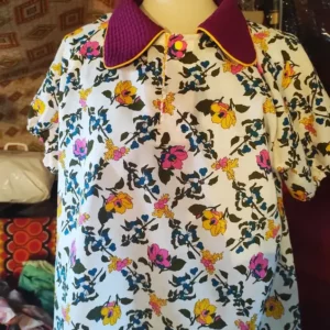 ✨ blouse oversize upcyclée en tissu vintage ✨