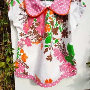 blouse fleurs sauvages & col à pois 🌼💗