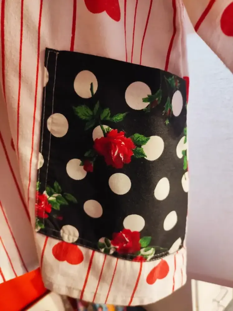 ❤️ blouse d'amour et de pois création unique vintage ❤️ ❤️ blouse d'amour et de pois création unique vintage ❤️