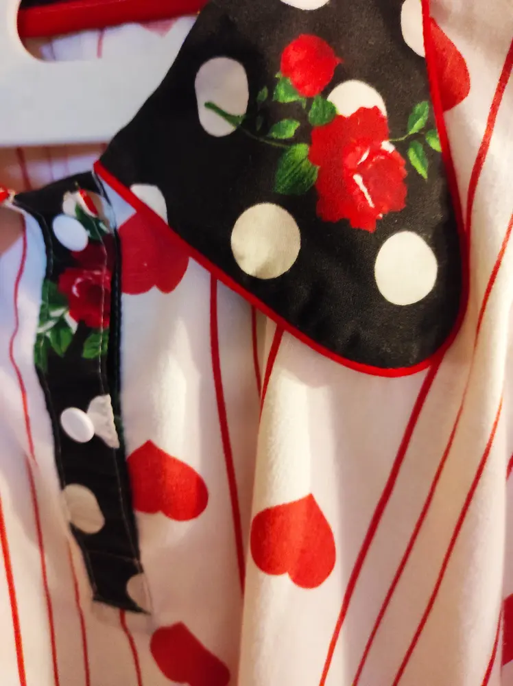 ❤️ blouse d'amour et de pois création unique vintage ❤️ ❤️ blouse d'amour et de pois création unique vintage ❤️