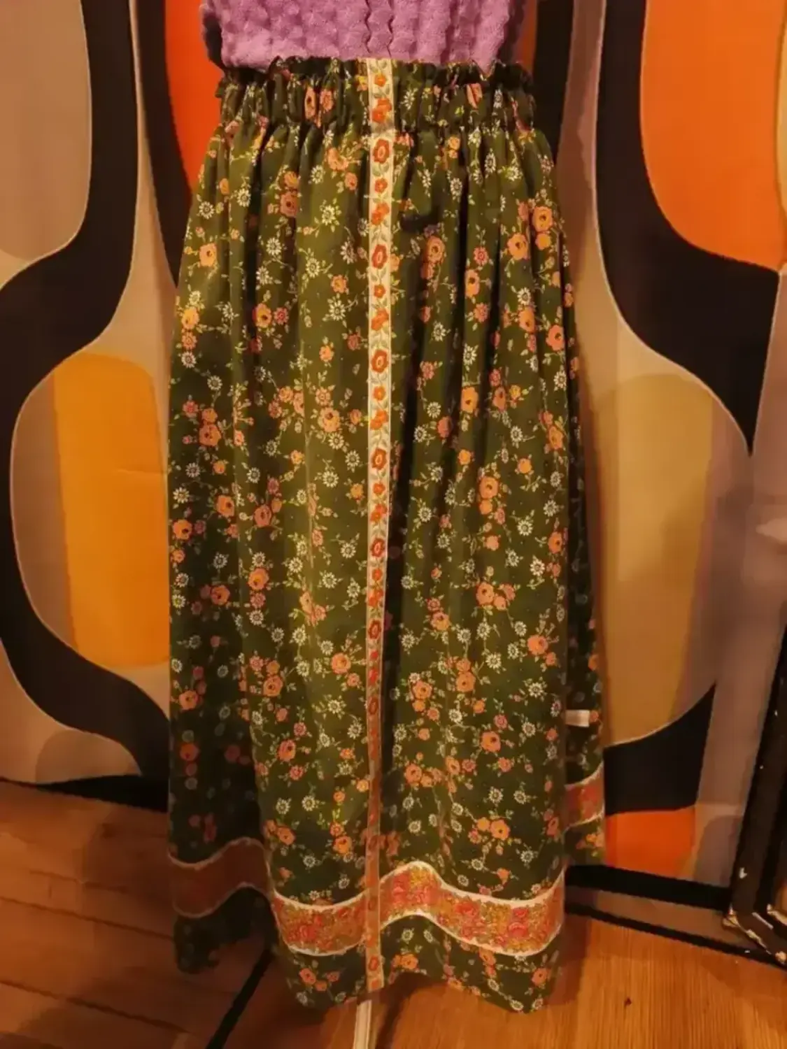 jupe longue upcyclée 70' jupe longue upcyclée 70'