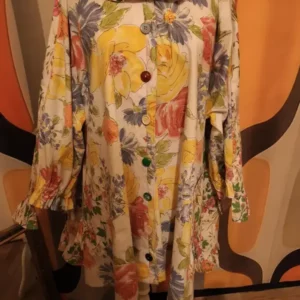 veste oversize "duo de fleurs" – création upcyclée unique