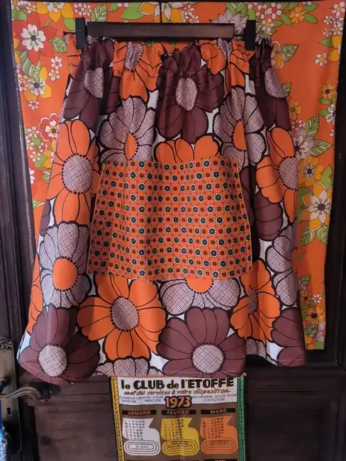 jupe trapeze "jardin rétro" – upcycling & coton vintage jupe trapeze "jardin rétro" – upcycling & coton vintage