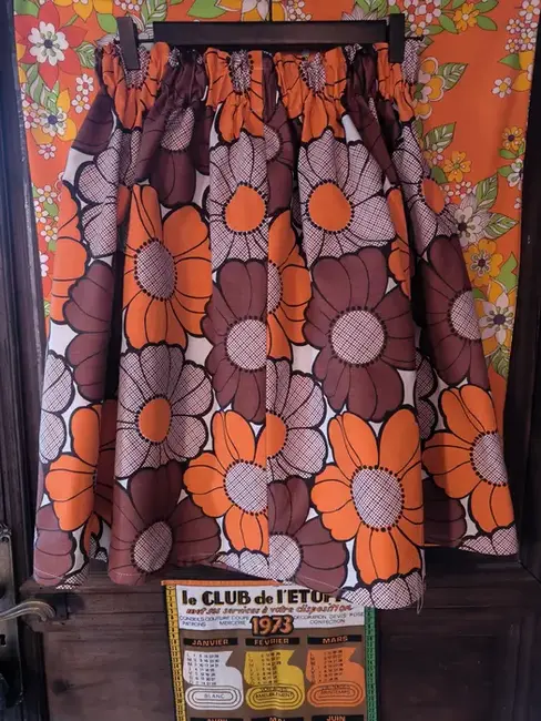 jupe trapeze "jardin rétro" – upcycling & coton vintage jupe trapeze "jardin rétro" – upcycling & coton vintage